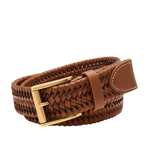 Fossil Brown Leather Belt for Men - color: Rhett Brown, size: 32