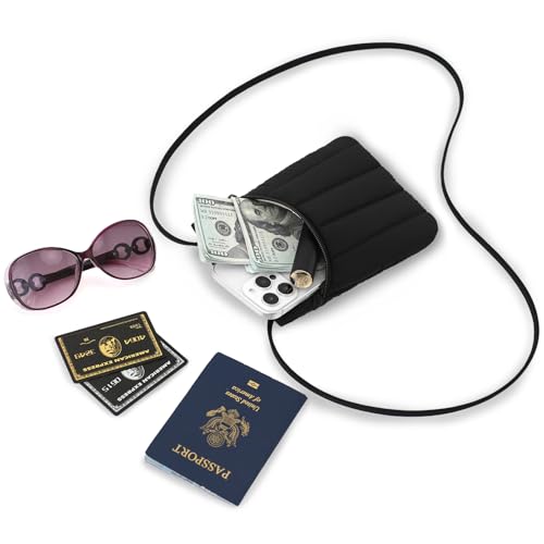 Small Crossbody Women Cell Phone Purse Wallet Bag With Shoulder Strap - color: Black-weiz