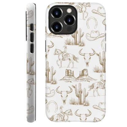 Case Compatible with iPhone 14 Pro Max,Hybrid 2-Layer Hard Shell,Shockproof Soft for Girl Women,Western Brown Cowboy Skull Wild - color: Western Brown Cowboy Skull Wild, size: iPhone 14 Pro Max