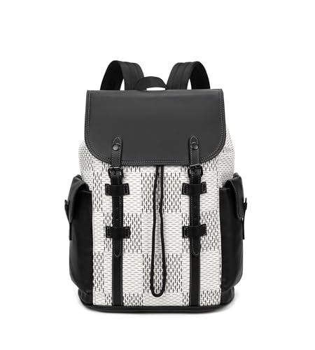 Luxury Anti Theft Laptop Backpack for Men, Waterproof Travel Bag | Laptop-ready business layout, anti-theft design and waterproof claim support office commute, travel and campus use - color: B-white
