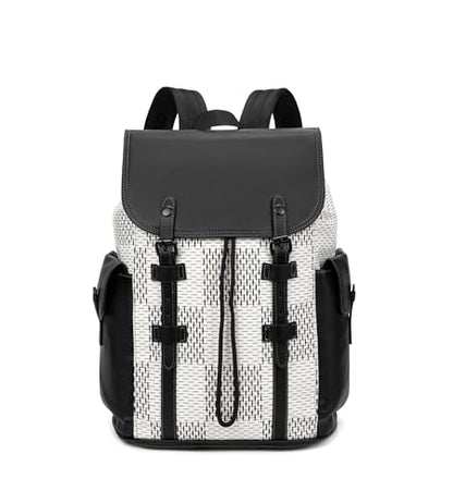 Luxury Anti Theft Laptop Backpack for Men, Waterproof Travel Bag | Laptop-ready business layout, anti-theft design and waterproof claim support office commute, travel and campus use - color: B-white