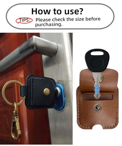 3 Pcs Leather Key Holder with Snap Closure, Keychain Sleeve with Metal Clip, Black,Brown,Red - color: Black