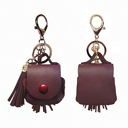 MODOS LOGICOS Charging Case Cover for Apple AirPods, PU Leather Case with Drooping Tassels - Wine Red - color: WineRed(PU)