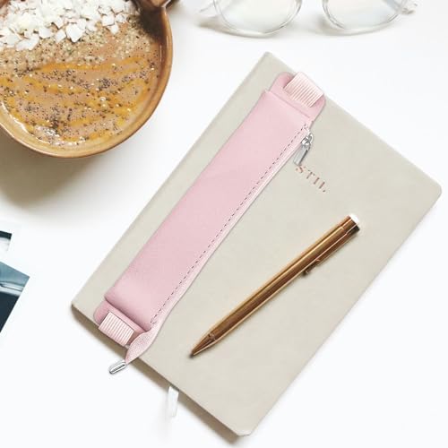 Aswewamt 5 Pcs Elastic Notebook Band Holders PU Leather Adjustable Pen Sleeve Pouch Pencil Holder Case for Notebook Planners Binders Books - style: Style_3