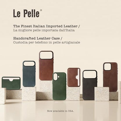 Handcrafted Premium Italian Leather Case for iPhone 17 Pro Max - [Built-in Camera Control] - Compatible with Magsafe - Two-Tone Effect with Unique Patina Over Time - Emerald Green | For iPhone 17 Pro Max, Built-in Camera&AI Control, Compatible with MagSaf