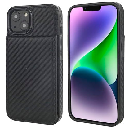 KIHUWEY for iPhone 14 Wallet Case Card Holder Kickstand, Carbon Black | Credit Card Slots, PU Leather, Magnetic Clasp, Flip Heavy Duty Protection Cover for Men and Women - color: Carbon Black