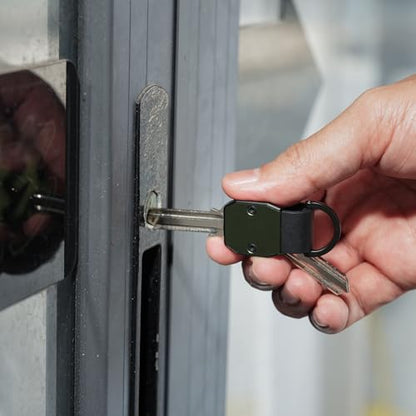 Compact Aluminum Mini Key Organizer Holder Keychain with Carabiner Clip. | 34mm x 18mm x18mm, Up to 4 Keys Storage. - color: Aluminum - Mini - Black.