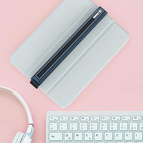 Moko Pencil Case Holder for Apple Pencil Pro/USB-C/1st/2nd Gen, Indigo | Similar Stylus Case, PU Leather Zipper Pouch with Elastic Band, Attaches to iPad Cases 9.7-13 Inch - color: Indigo