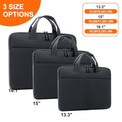 Laptop Bag Shockproof Protective Laptop Case Lightweight Computer Sleeve | Messenger Bag with Front Pocket, Laptop Carrying Case 13.3in 14in 15.6in 16.1in Computer Bag Water Resistant for Men Women - color: Black, size: 16.1in
