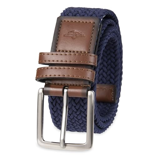 Dockers Men's 1 3/8 in. Stretch Fabric Braided Belt - color: Navy Web, size: Large (38-40)