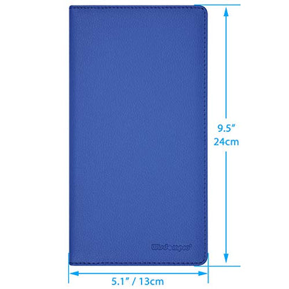 Wisdompro Car Registration and Insurance Holder, Document Card Organizer | PU Leather, Auto Glove Box Folder, Men and Women Wallet Case for Vehicle Driver License, Paperwork, Paper, ID, Receipt - color: Blue