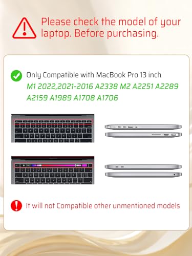 Seorsok Compatible with MacBook Pro 13 inch Case M2 2023,2022,2021-2016 A2338 M1 A2251 A2289 A2159 A1989 A1708 A1706,Elegant Leather Plastic Hard Shell Case with Keyboard Cover,White No Logo Cutout - color: White, size: Pro13（A2338 M1 A2251 A2289 A2159 A1