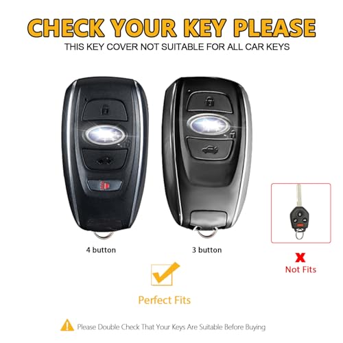FT FUNTOR for Subaru Key Fob Cover with Keychain - color: A-white