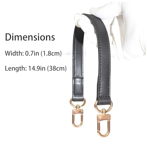 Leather Handbag Strap, Suitable for Changing Shoulder Straps on L V Handbags and Bucket Bags(Black-W:0.7in,L：14.9in) - color: Black-W:0.7in-L：14.9in