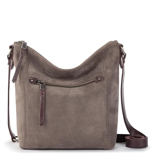 The Sak Ashland Crossbody Purse - Women's Leather Handbag For Everyday & Travel - Cross Body With Adjustable Shoulder Strap - color: Mushroom Suede