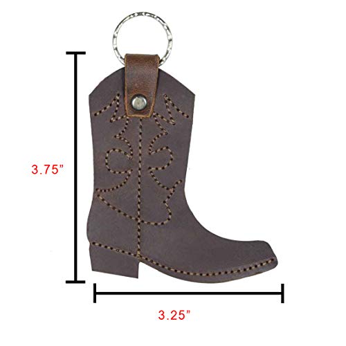 Hide & Drink, Leather Western Boot Keychain/Key Ring/Cowboy/Cowgirl/Texas/equestrianism, Handmade :: Bourbon Brown