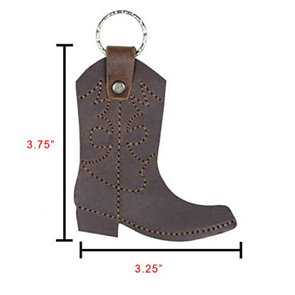 Hide & Drink, Leather Western Boot Keychain/Key Ring/Cowboy/Cowgirl/Texas/equestrianism, Handmade :: Bourbon Brown