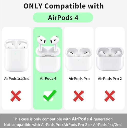 for AirPods 4 Case, Leather Full Body Shockproof Protective Cover (D) - color: D