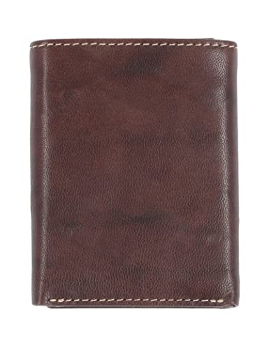 Steve Madden Men's Rfid Trifold Wallet With Id Window - color: Brown (Antique)