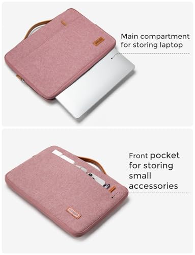 DOMISO 15.6 inch Laptop Case Sleeve Protective Cover Compatible with 16 inch MacBook Pro M4 M3 M2/Pro Max,15.6-16 inch HP Dell ASUS Lenovo Chromebook,Waterproof Computer Cases Bag with Handle,Pink - color: Pink, size: 15.6"