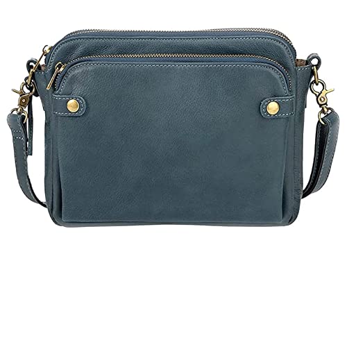 2023 New Crossbody Shoulder Bags And Clutches, Off-Crossbody Leather Shoulder Bags, Purse With Built Multiple Compartments - color: Blue