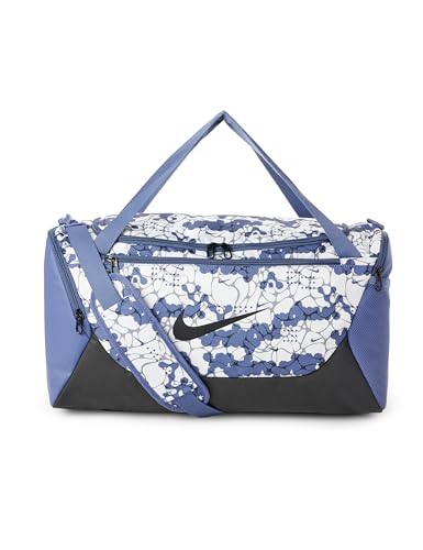 Nike Unisex Adult Gameday Brasilia X Training Duffel Bag (24L, 40L, 60L, or 95L) | Mens and Womens - color: All Over Print/Diffused Blue/Black/Black, size: Medium
