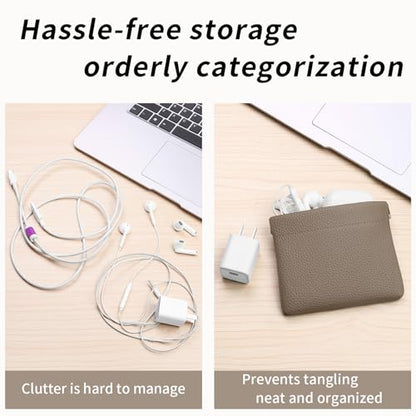 Genuine Leather Squeeze Coin Purse Pouch Change Holder For Men & Women Mini Change Purse Pouch for Pocket, Small Pouch Credit Card Key Headset Lipstick Holder (Grey) - color: Grey
