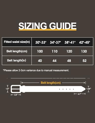 Mens Dress Belt,Mens Leather Belts for Jeans, Belt 1.38" Width - color: Gray Buckle-black Belt, size: 34"-37" Waist Adjustable