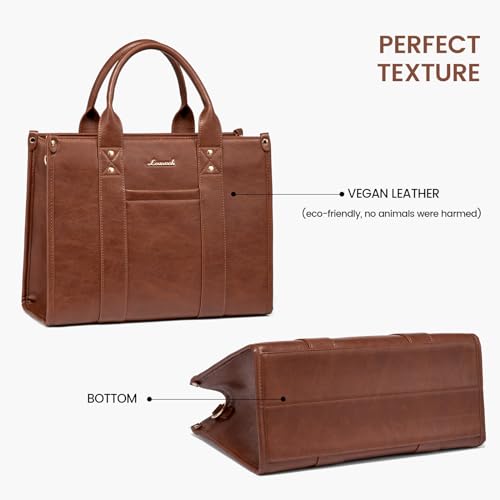 LOVEVOOK Purse for Women Leather Tote Bag Purse and Handbags, Satchel Shoulder Crossbody Top Handle Bags with Zipper - color: Brown