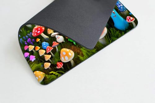 Happy Mushroom Mouse pad Customized Mousepad Non-Slip Rubber Base Mouse Pads for Computers Laptop Office Desk Accessories Mouse pad - color: Happy Mushroom
