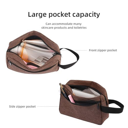 Icramsy Travel Toiletry bag Toiletry bag for women men Hanging Cosmetic bag Travel accessories for Women Men (Brown) - color: Brown