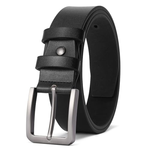 GOIACII Leather Belt for Men with Gift Box - color: A01 Black, size: 38" to 42" Waist Adjustable