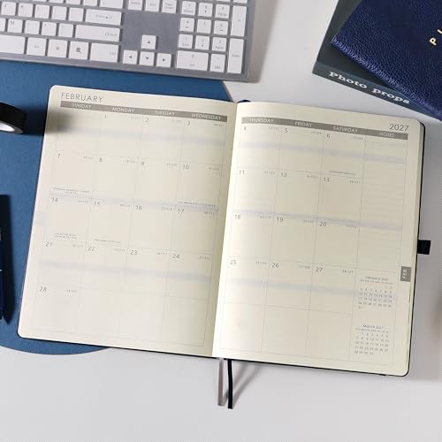 Planner 2026-2027 - Jul 2026 - Jun 2026, 8.5" x 11" 2026-2027 Planner Weekly and Monthly, Faux Leather Cover, Pen Holder, Pocket, 25 Notes Pages, A4 Premium Paper - Blue - color: blue