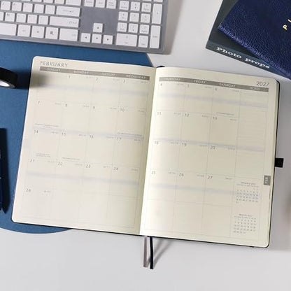 Planner 2026-2027 - Jul 2026 - Jun 2026, 8.5" x 11" 2026-2027 Planner Weekly and Monthly, Faux Leather Cover, Pen Holder, Pocket, 25 Notes Pages, A4 Premium Paper - Blue - color: blue