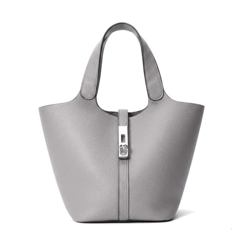 Tote Bag for Women Vegan Leather Bucket Purse for Women Top Handle Handbag Shoulder Bag with Detachable Small Purse - color: A2-2 Elephant Grey