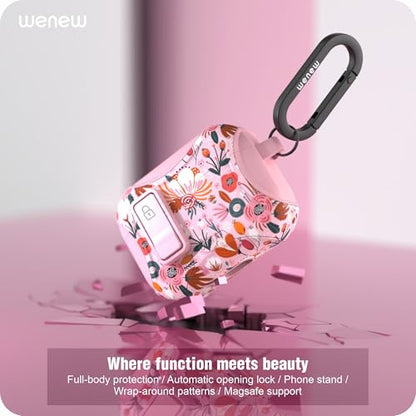 wenew Compatible with AirPods Pro 2nd/1st Generation Case Cover with Phone Stand, Cleaner, Clip, Compatible with Magsafe, One-Click Pop Open Lock iPod Pro Charging Case (Pink 1, AirPods Pro & Pro 2) - color: Pink 1, size: AirPods Pro & Pro 2