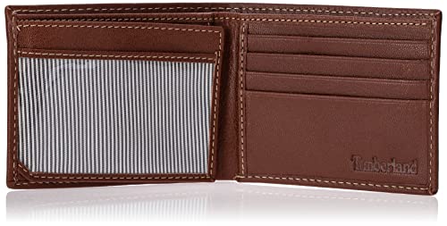 Timberland Men's Leather Passcase Bifold Wallet Hybrid, Cognac (Hundson), One Size - color: Cognac (Hundson)