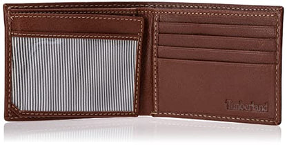 Timberland Men's Leather Passcase Bifold Wallet Hybrid, Cognac (Hundson), One Size - color: Cognac (Hundson)
