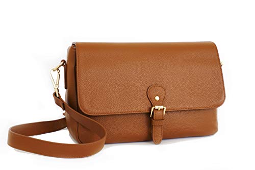 Meliae Camera Bag for Women, DSLR Mirrorless Camera Purse, Leather Shoulder Crossbody Messenger Travel Bag for Photographers (Brown) - color: Brown