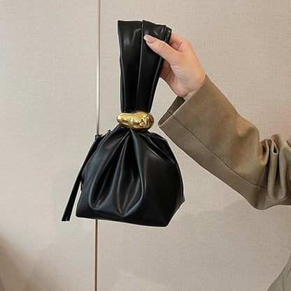 Farcauo Burgundy Wristlet Purse for Women Lightweight PU Leather Small Handbag Wristlet Pouch Bag for Daily Use - color: #F Black Wristlet Bag