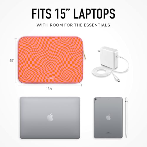 Vandel Slim, Protective Laptop Sleeve for 15-15.6 Inch Laptops, MacBook Air | Fits MacBook Air 15, MacBook Pro 15, Acer Aspire, 15” Chromebooks, Asus Zenbook 15.6, Lenovo IdeaPad/Flex/Yoga - color: b. Pink Checker, size: 15 Inch
