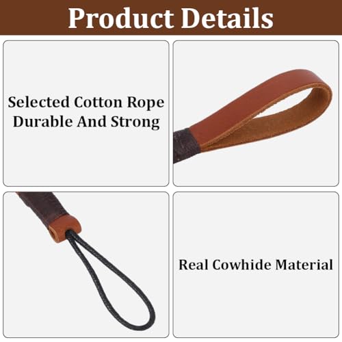 2PCS Brown Cowhide Lanyard Car Keychain Holder Rope Strap Genuine Leather Car Key Fob Keychain Handmade Lightweight Soft Full Grain Leather Keyring Accessories for Men Women - color: Brown