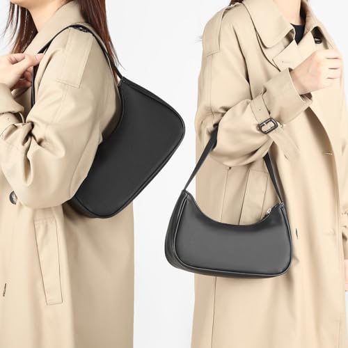 Afashor Shoulder Bags for Women Vegan Leather Hobo Sling Tote Handbag Retro Clutch Purse with Zipper Closure - color: Bronze