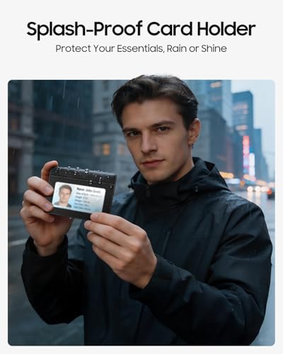 FINTIE Slim Minimalist Front Pocket Wallet RFID Blocking Credit Card Holder - color: Black
