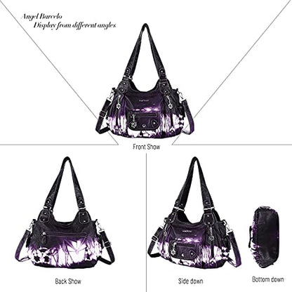 Angel Barcelo Purses for Women Soft PU Leather Shoulder Bag Crossbody Purse and Handbags - color: Fashion Purple