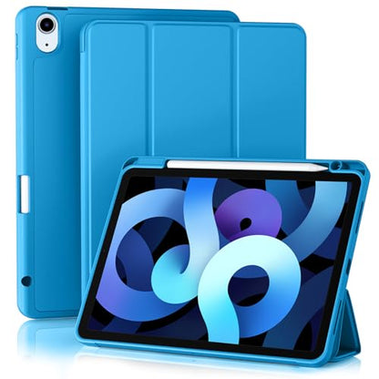Akkerds for iPad Air 11 Inch Case M4/M3/M2, Air 5th/4th Gen 10.9, LightBlue | With Pencil Holder, for iPad Air Case 2026/2025/2024/2022/2020, Soft TPU Back, Slim Trifold Stand Cover, Auto Sleep/Wake - color: LightBlue