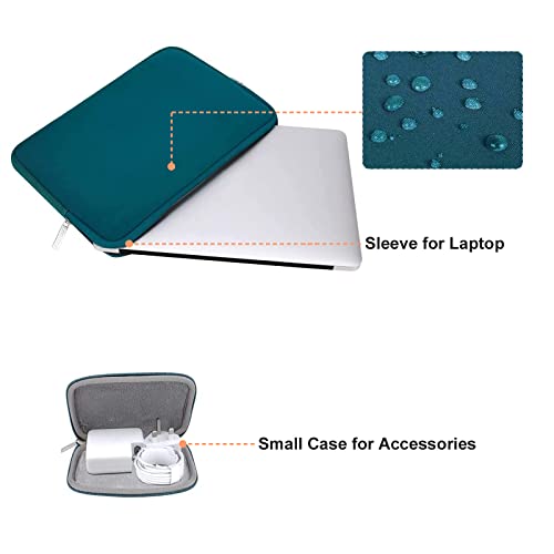 MOSISO Laptop Case 13 inch, 13 inch Laptop Sleeve with Small Case | Compatible with MacBook Neo / Air M5 M4 M3 M2 M1 2026-2018 / Pro M2 M1 2026-2016, Neoprene Computer Sleeve Bag, Deep Teal - color: Deep Teal, size: 13 inch