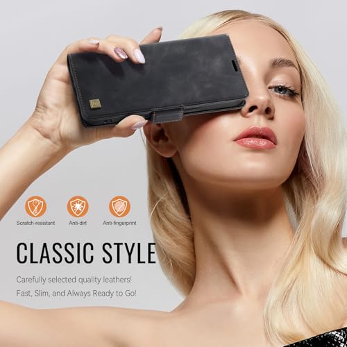 Wallet Case for iPhone 16 Pro Max RFID Blocking Credit Card Holder Magnetic Closure Kickstand PU Leather Flip Phone Case Shockproof TPU Inner Protective Cover 6.9'' Black - color: Black, size: iPhone 16 Pro Max