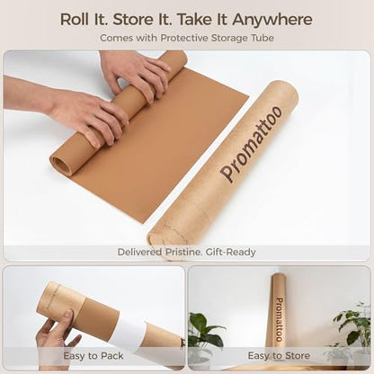 1.6mm Thick Leather 15x72 Inch Non-Slip Mat, Waterproof Countertop Protector, Extended Dresser Topper/Kitchen Counter Mat, Caramel Brown - color: Caramel Brown, size: 15" x 72"