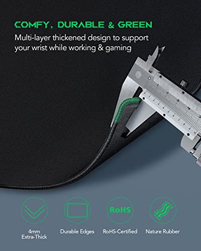 Black Shark Gaming Mouse Pad Desk Mat (31.5” x 11.8” x 0.15”) Mousepad with Superfine Fiber Surface Smooth, Non-Slip Rubber Base, Office Decor for Gamers, Office, Desk Pad Manta P2 - size: 11.8L x 31.5W inches